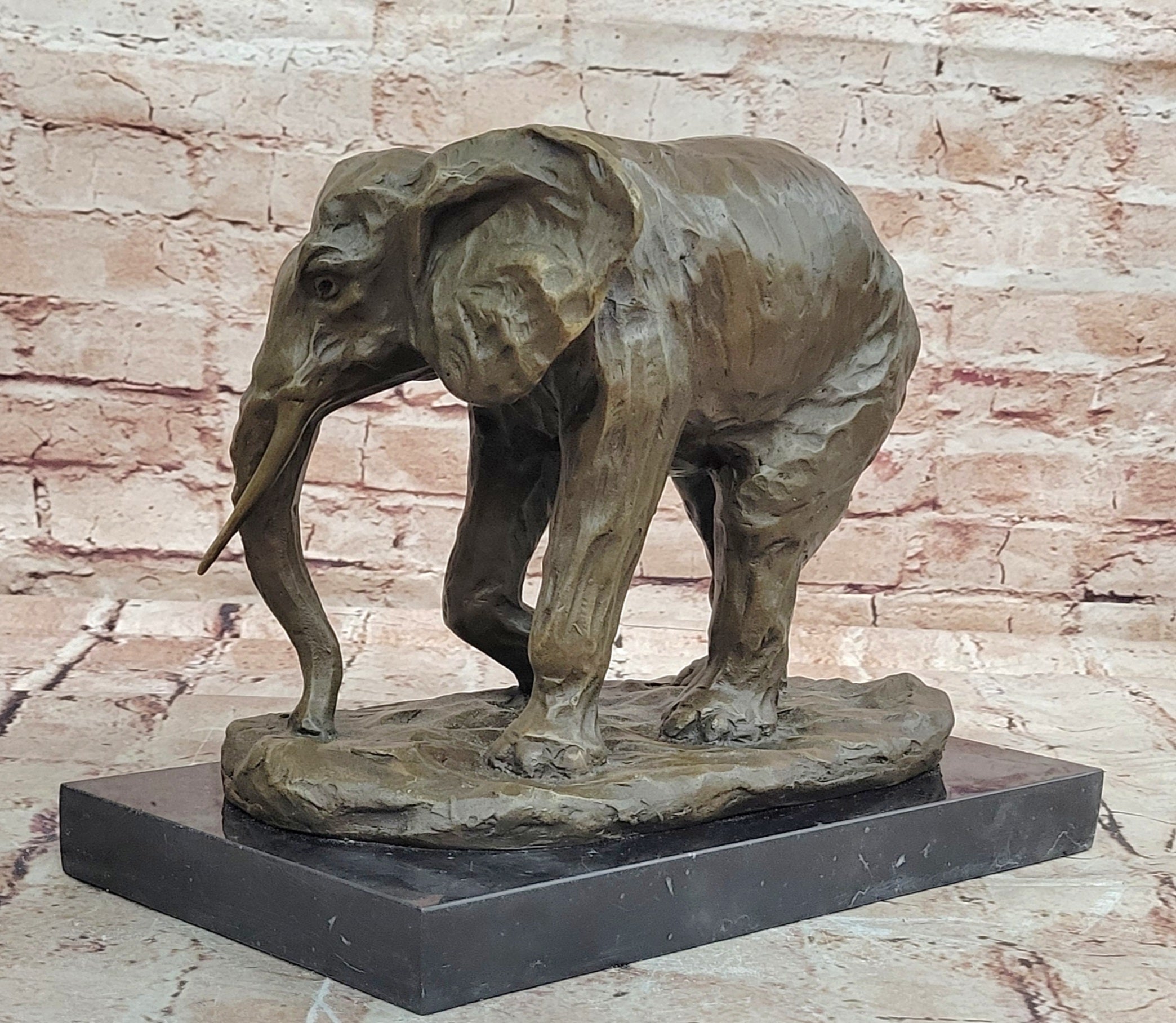 Original Artwork by Miguel Lopez (Milo) Elephant in Motion Bronze Sculpture Statue