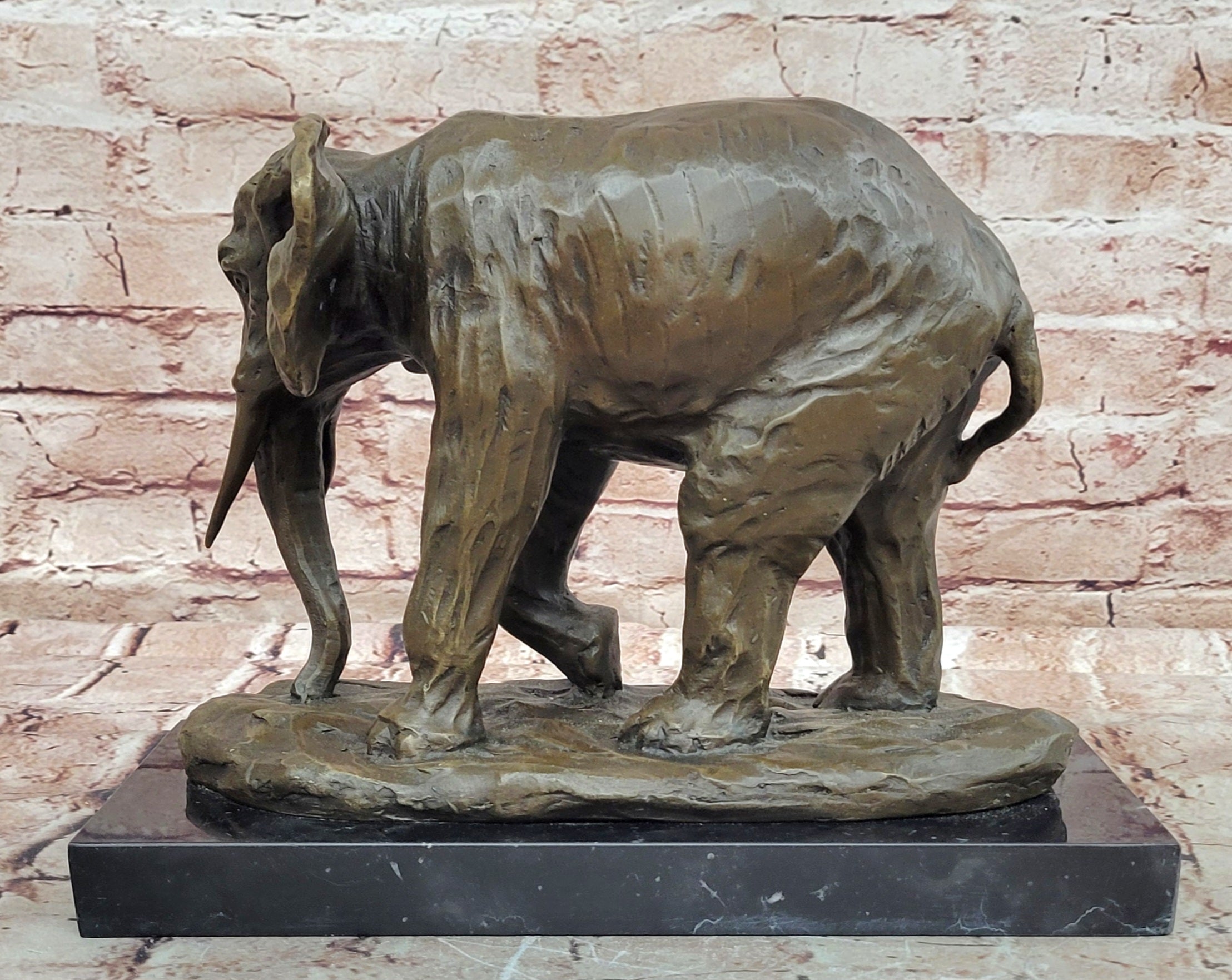 Original Artwork by Miguel Lopez (Milo) Elephant in Motion Bronze Sculpture Statue
