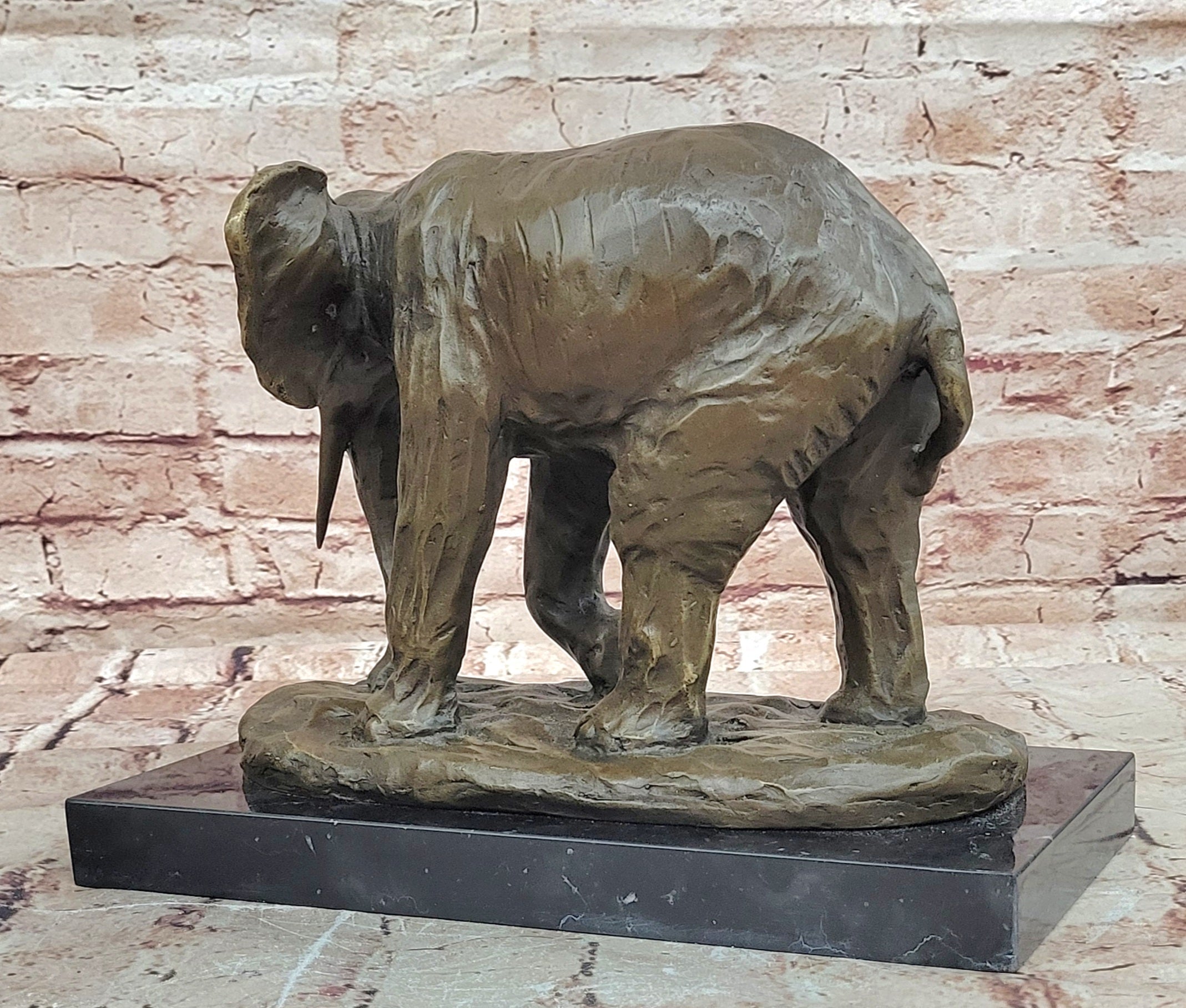 Original Artwork by Miguel Lopez (Milo) Elephant in Motion Bronze Sculpture Statue