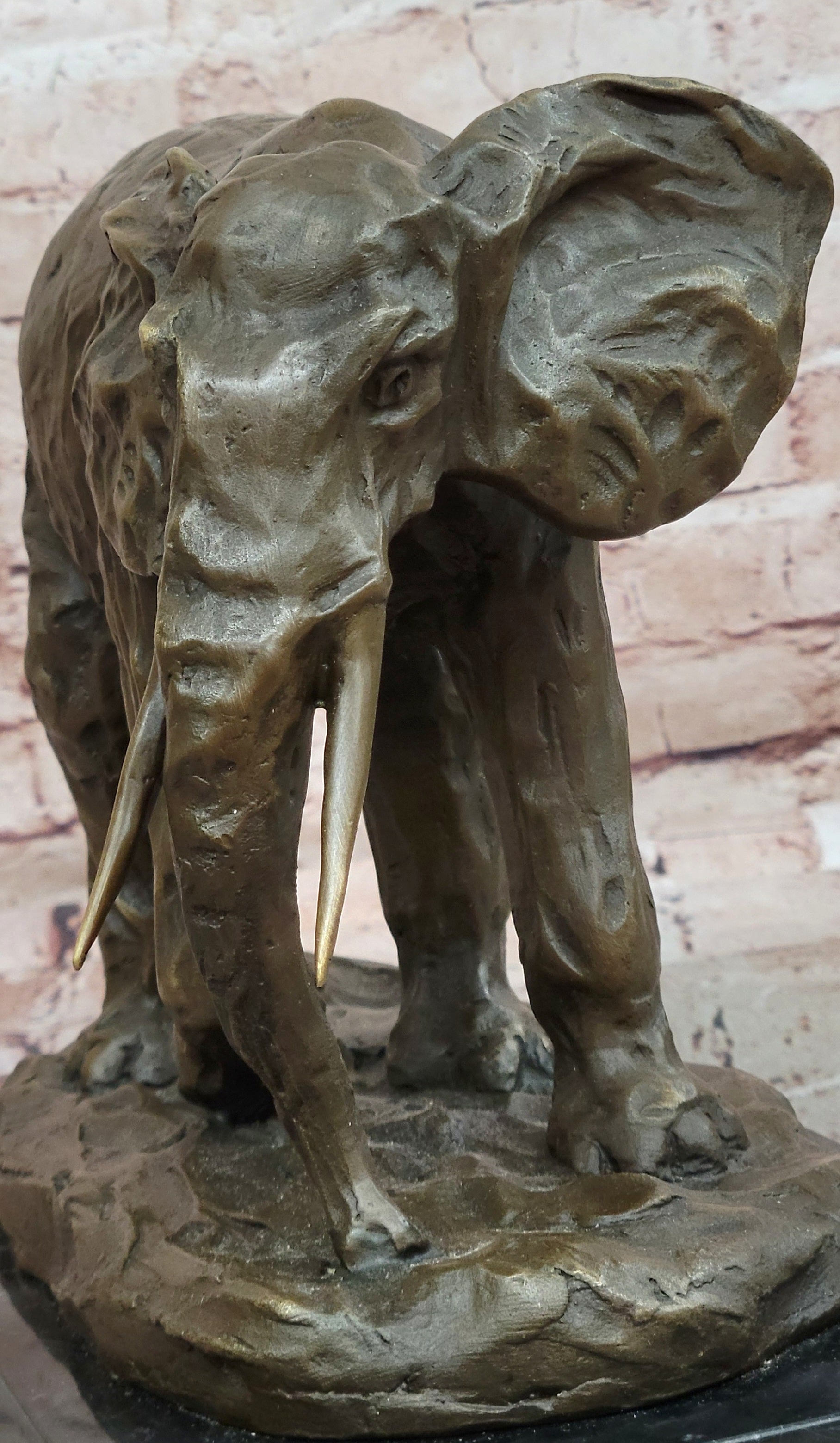 Original Artwork by Miguel Lopez (Milo) Elephant in Motion Bronze Sculpture Statue