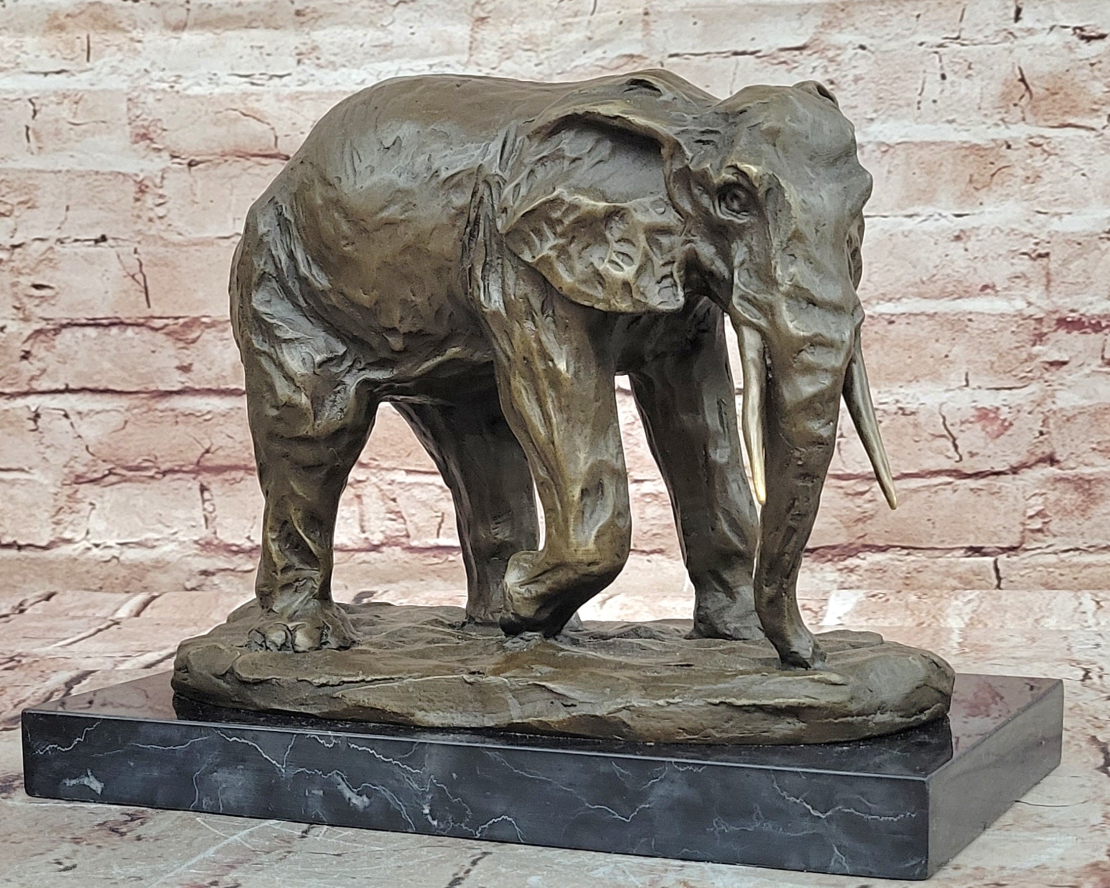 Original Artwork by Miguel Lopez (Milo) Elephant in Motion Bronze Sculpture Statue