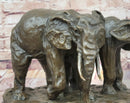 Bronze Elephant Pair Sculpture by Milo on Marble Base