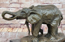 Bronze Elephant Pair Sculpture by Milo on Marble Base