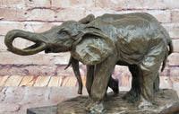 Bronze Elephant Pair Sculpture by Milo on Marble Base
