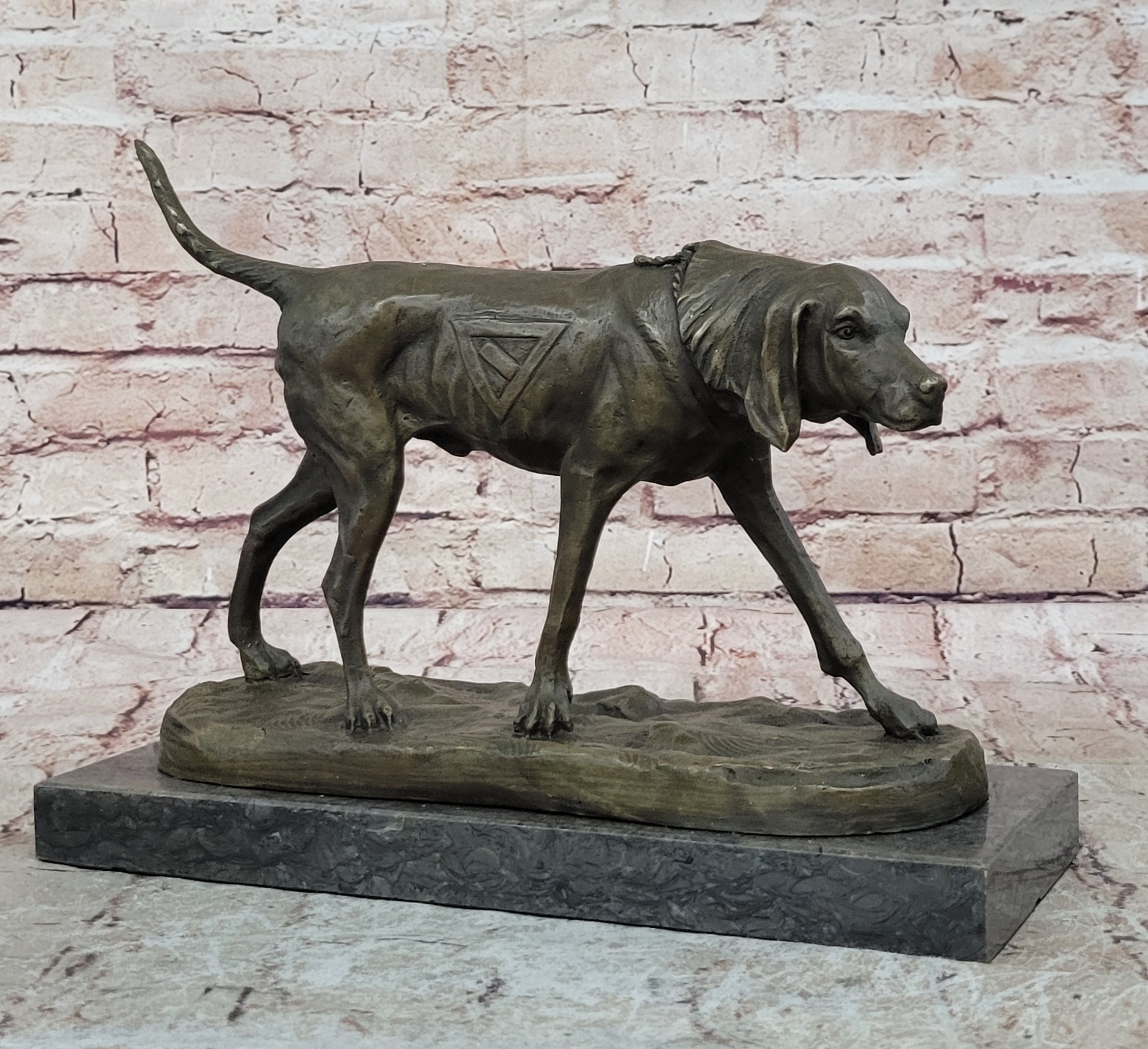 Service Dog Support Animal Bronze Sculpture 9.5" x 12"