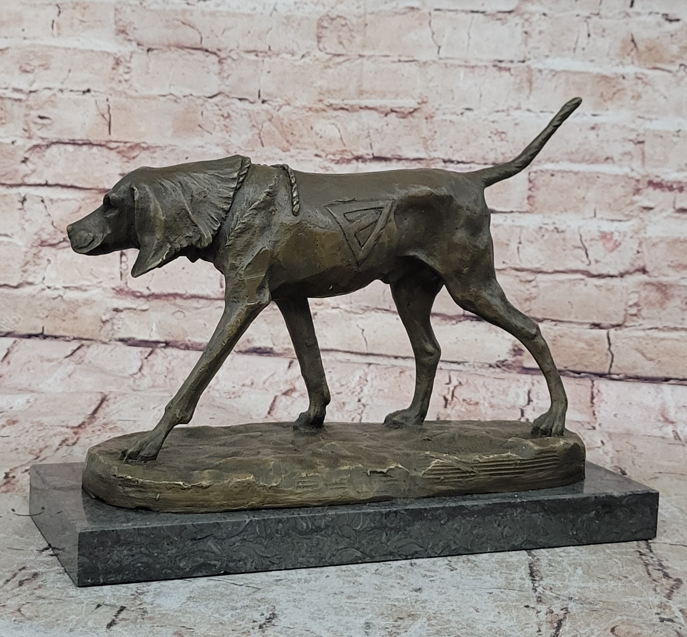 Service Dog Support Animal Bronze Sculpture 9.5" x 12"