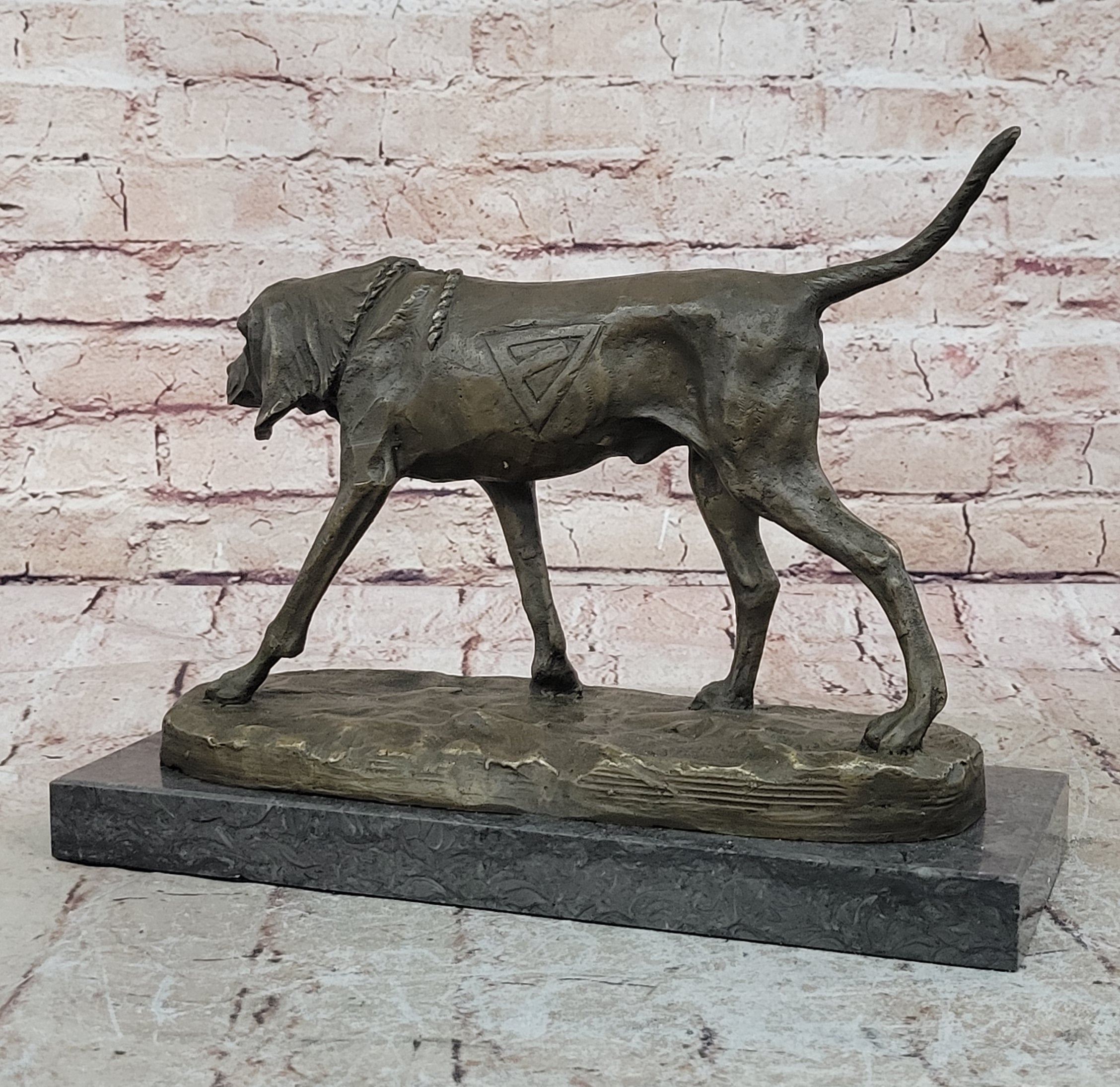 Service Dog Support Animal Bronze Sculpture 9.5" x 12"