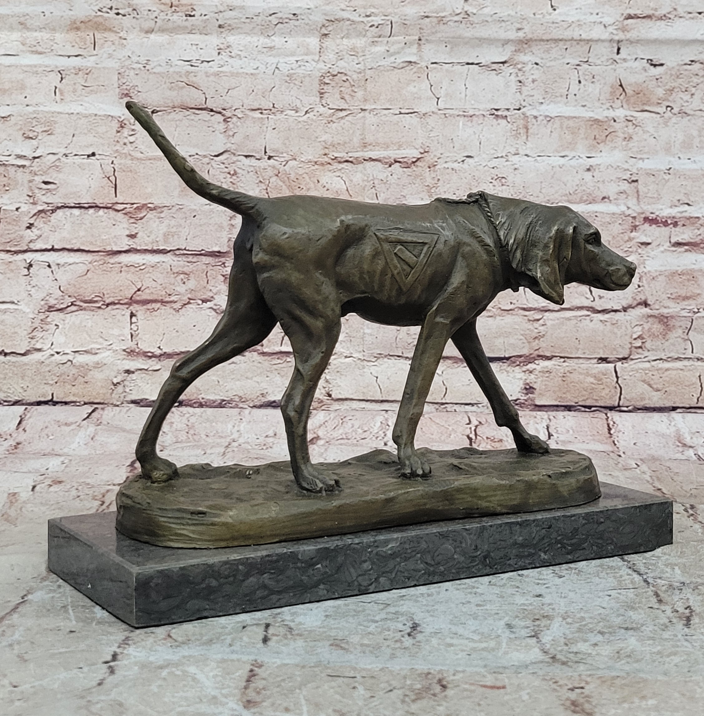 Service Dog Support Animal Bronze Sculpture 9.5" x 12"