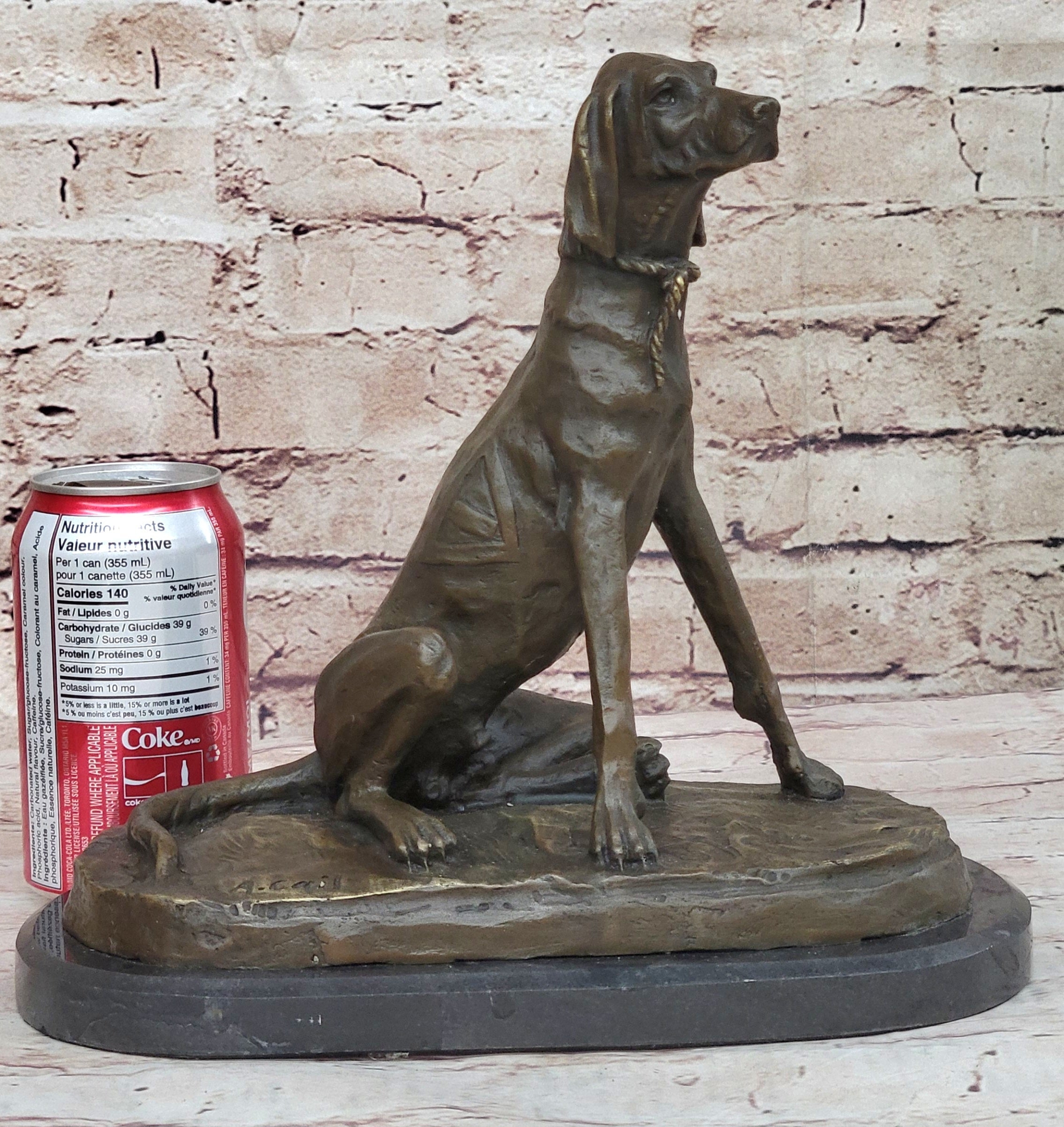 Bronze Service Dog w/ Vest 10” x 10” Sculpture