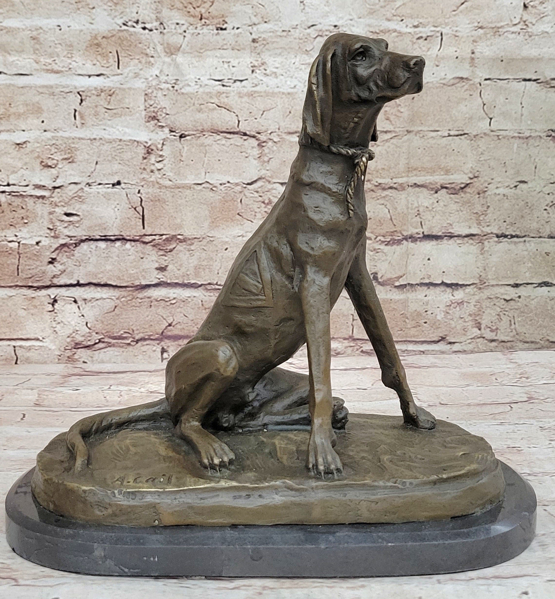 Bronze Service Dog w/ Vest 10” x 10” Sculpture