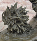 Lion vs. Porcupine Bronze Sculpture on Marble Base