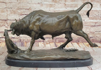 Bronze Bull Sculpture by Comeolera – Charging Bull on Oval Base