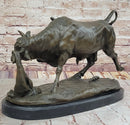 Bronze Bull Sculpture by Comeolera – Charging Bull on Oval Base