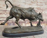 Bronze Bull Sculpture by Comeolera – Charging Bull on Oval Base