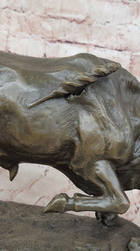 Bronze Bull Sculpture by Comeolera – Charging Bull on Oval Base