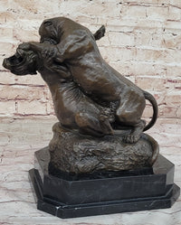 Dueling Cougar Puma Mountain Lions Bronze Sculpture by Gardet