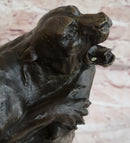 Dueling Cougar Puma Mountain Lions Bronze Sculpture by Gardet