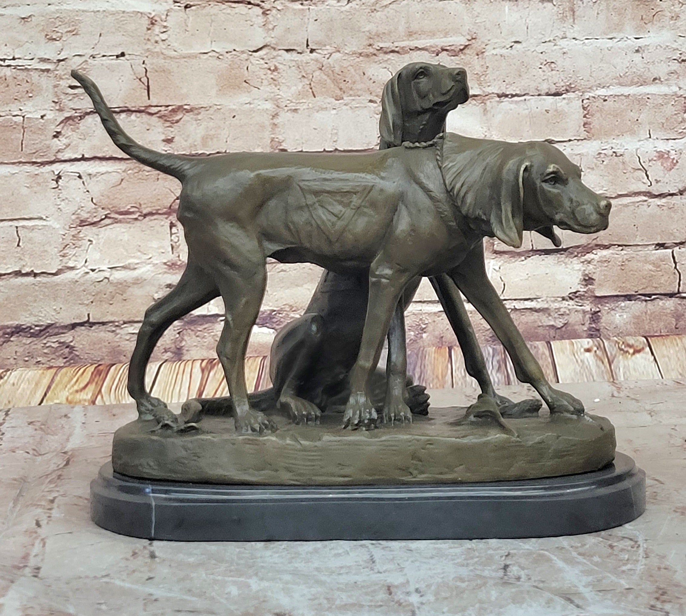 Service Dogs Hunting Hound Retriever Hot Cast Bronze Sculpture