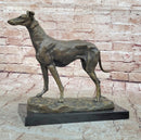Greyhound Dog Bronze Sculpture on Marble Base by Fremiet