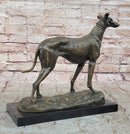 Greyhound Dog Bronze Sculpture on Marble Base by Fremiet