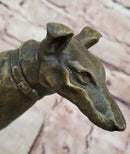 Greyhound Dog Bronze Sculpture on Marble Base by Fremiet