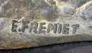 Greyhound Dog Bronze Sculpture on Marble Base by Fremiet