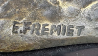 Greyhound Dog Bronze Sculpture on Marble Base by Fremiet