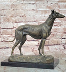 Greyhound Dog Bronze Sculpture on Marble Base by Fremiet