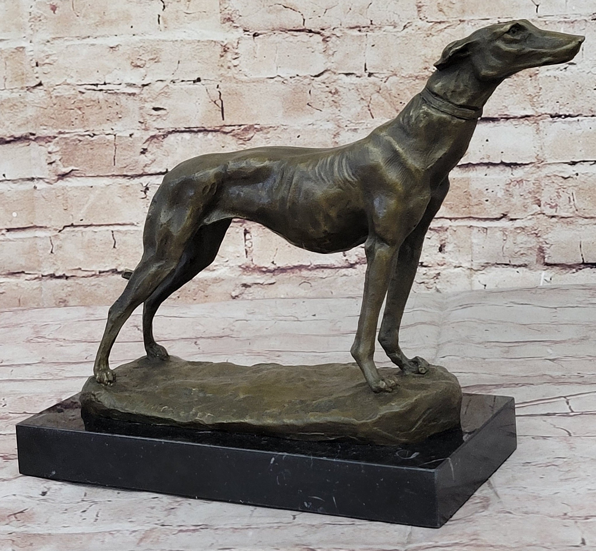 Fremiet Greyhounds Racing Dog Bronze Sculpture
