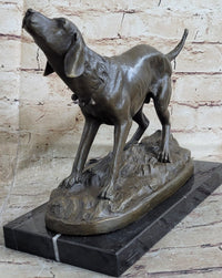 Hunting Dog Wolfhound Bronze Marble Bookend Sculpture