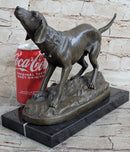 Hunting Dog Wolfhound Bronze Marble Bookend Sculpture