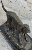 Hunting Dog Wolfhound Bronze Marble Bookend Sculpture