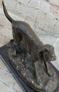 Hunting Dog Wolfhound Bronze Marble Bookend Sculpture