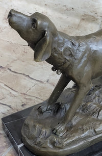 Hunting Dog Wolfhound Bronze Marble Bookend Sculpture