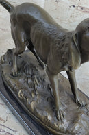 Hunting Dog Wolfhound Bronze Marble Bookend Sculpture