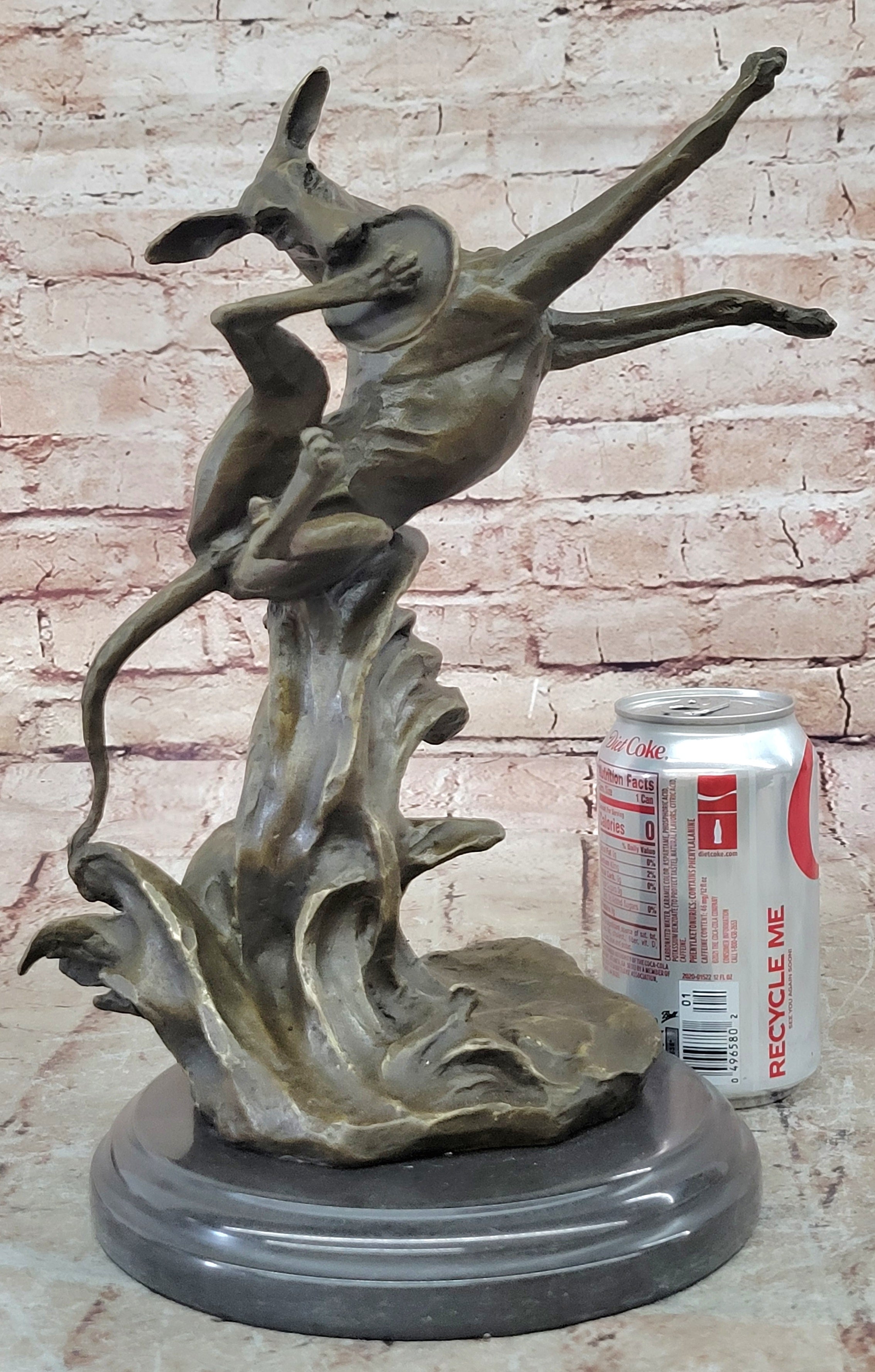 Puppy Dog Catching Frisbee Bronze Sculpture by Milo