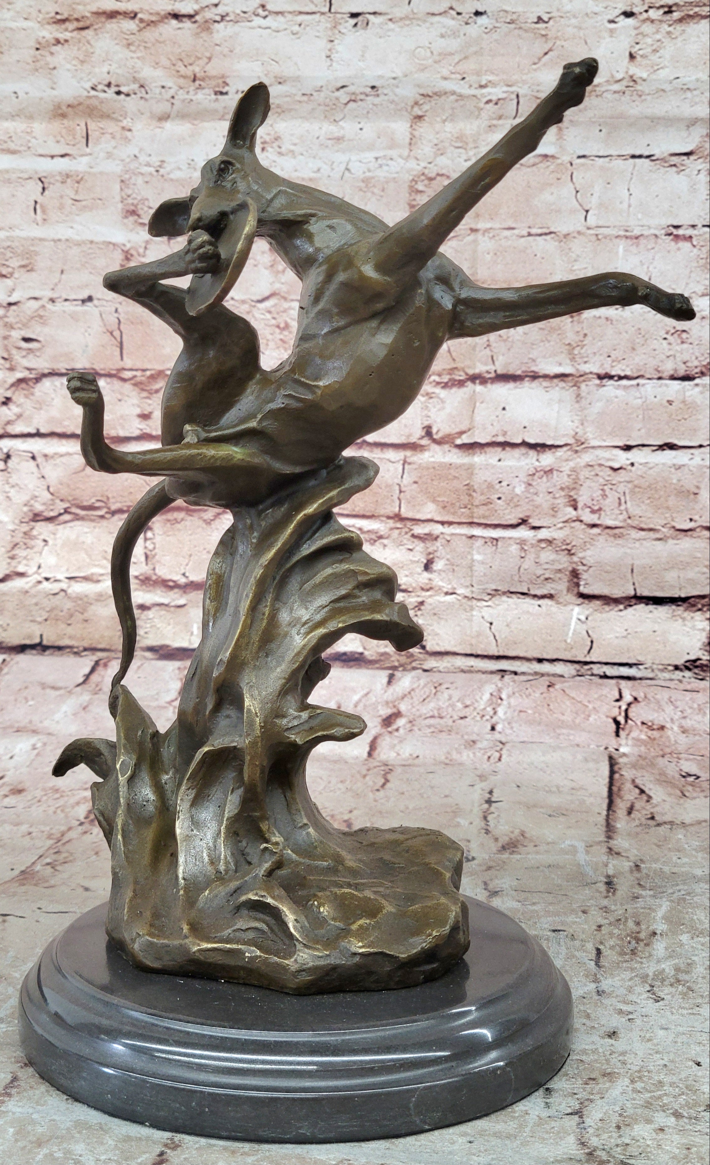 Puppy Dog Catching Frisbee Bronze Sculpture by Milo