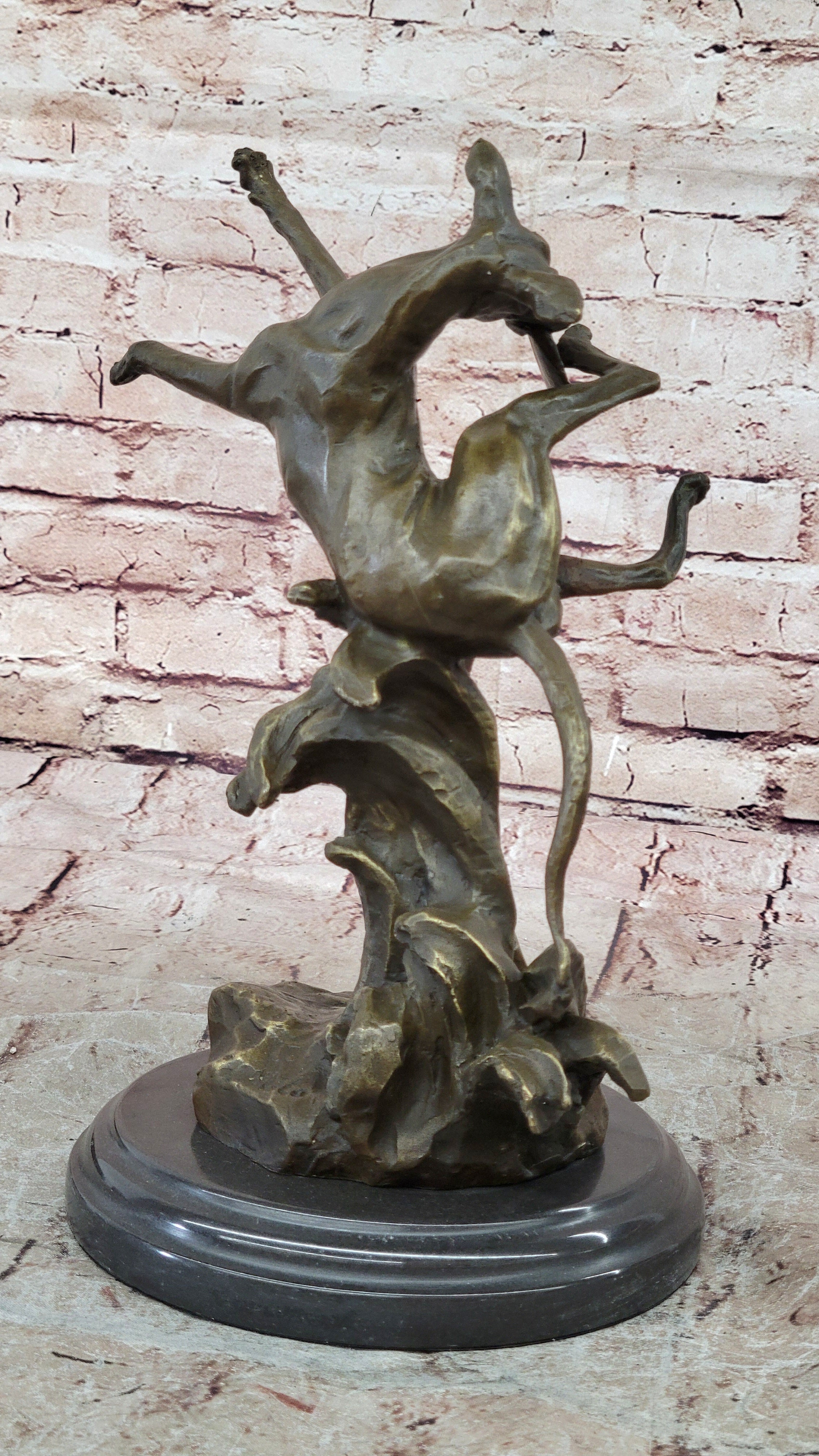 Puppy Dog Catching Frisbee Bronze Sculpture by Milo