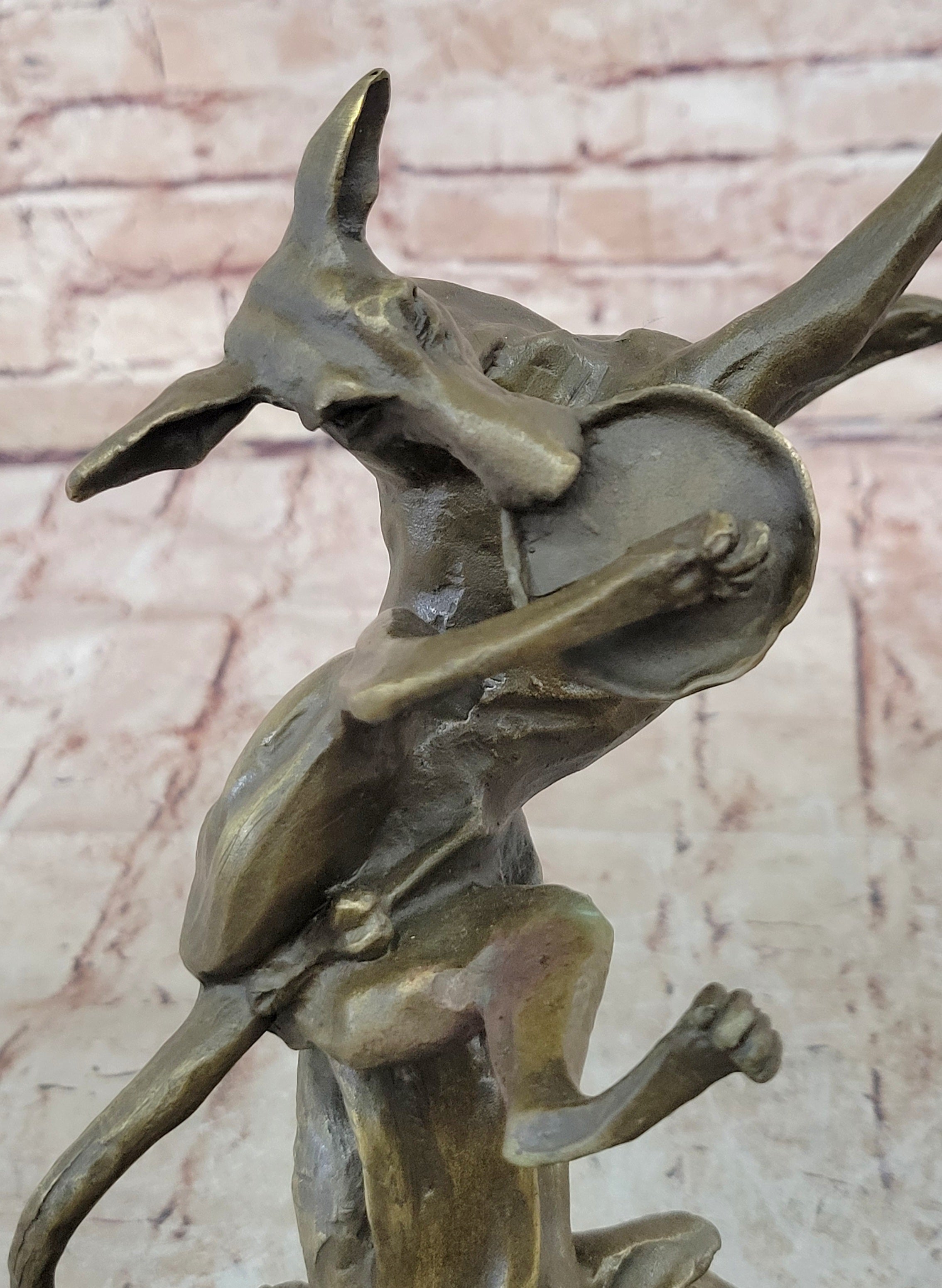 Puppy Dog Catching Frisbee Bronze Sculpture by Milo