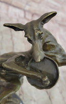 Puppy Dog Catching Frisbee Bronze Sculpture by Milo
