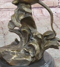 Puppy Dog Catching Frisbee Bronze Sculpture by Milo