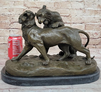 Charles Valton - Preludes to Love - Bronze Two Tigers on Marble