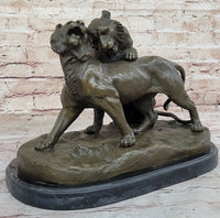 Charles Valton - Preludes to Love - Bronze Two Tigers on Marble