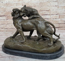 Charles Valton - Preludes to Love - Bronze Two Tigers on Marble