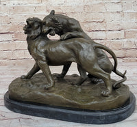 Charles Valton - Preludes to Love - Bronze Two Tigers on Marble