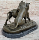 Charles Valton - Preludes to Love - Bronze Two Tigers on Marble