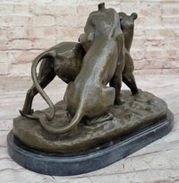 Charles Valton - Preludes to Love - Bronze Two Tigers on Marble