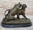 Charles Valton - Preludes to Love - Bronze Two Tigers on Marble