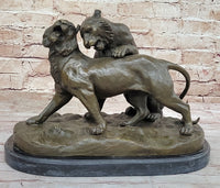 Charles Valton - Preludes to Love - Bronze Two Tigers on Marble