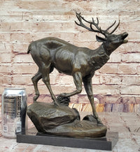 Milo “Stag by Lecourtier” Reproduction – Deer Bronze Sculpture